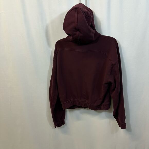 Lululemon Relaxed Cropped Hoodie Cassis Burgundy Terry Fabric 6 - Picture 6 of 6